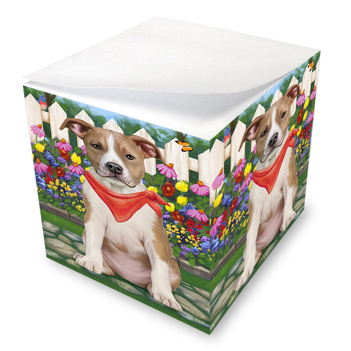 Spring Floral American Staffordshire Terrier Dog Note Cube NOC52174