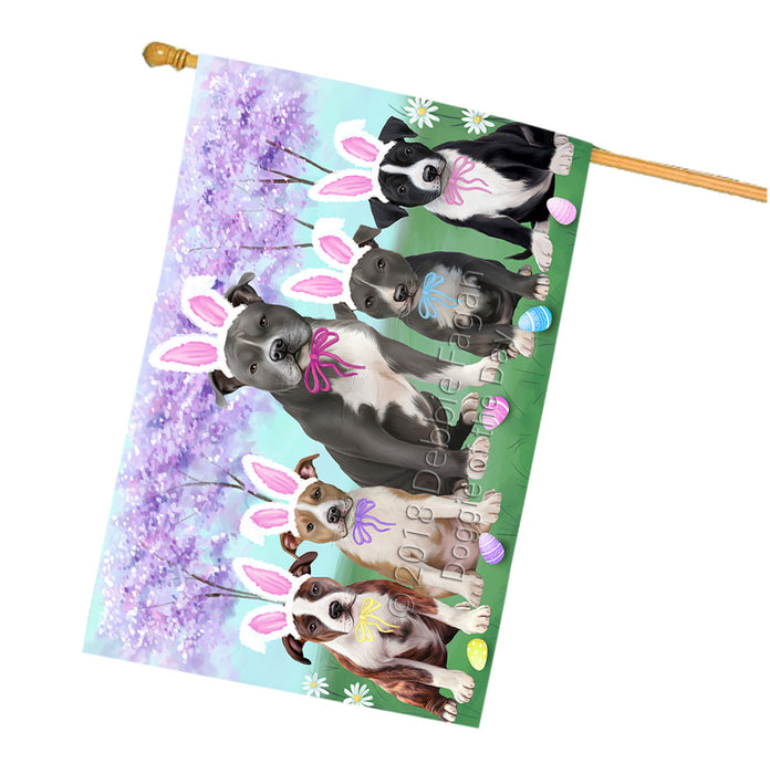 Easter Holiday American Staffordshire Terriers Dog House Flag FLG57570