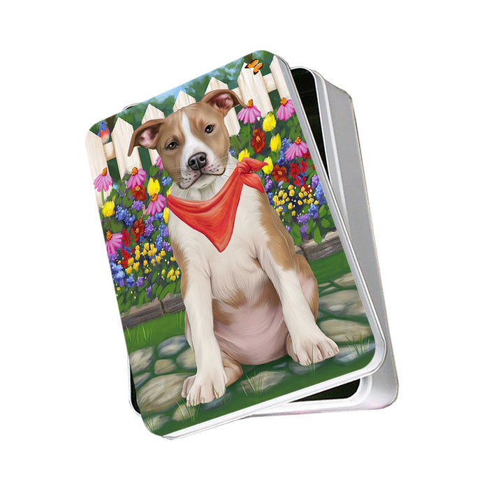 Spring Floral American Staffordshire Terrier Dog Photo Storage Tin PITN52226