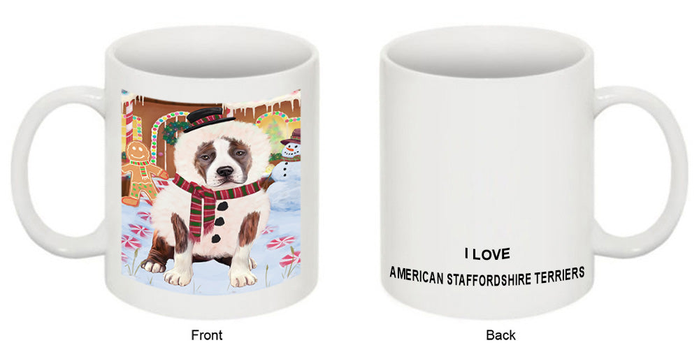 Christmas Gingerbread House Candyfest American Staffordshire Terrier Dog Coffee Mug MUG51536