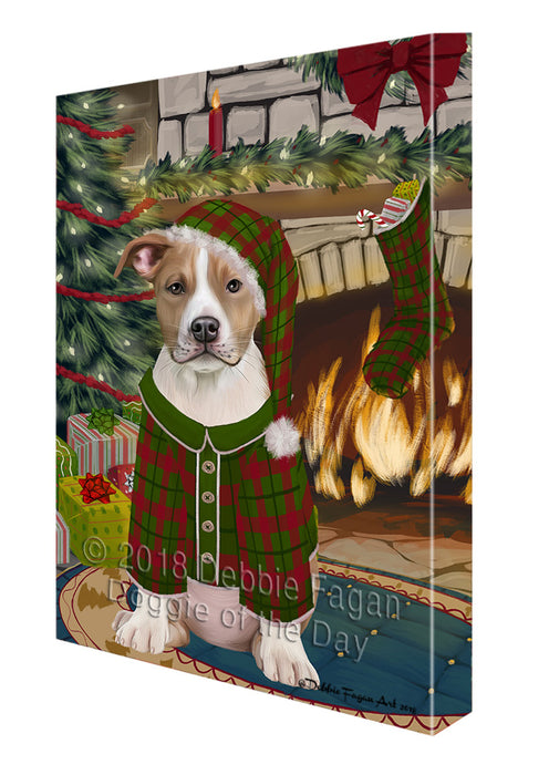 The Stocking was Hung American Staffordshire Terrier Dog Canvas Print Wall Art Décor CVS116414