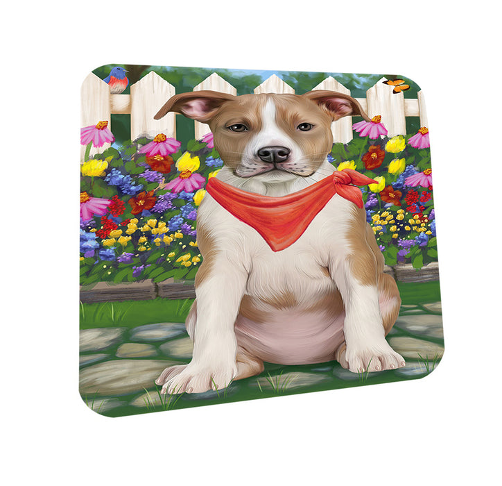 Spring Floral American Staffordshire Terrier Dog Coasters Set of 4 CST52185