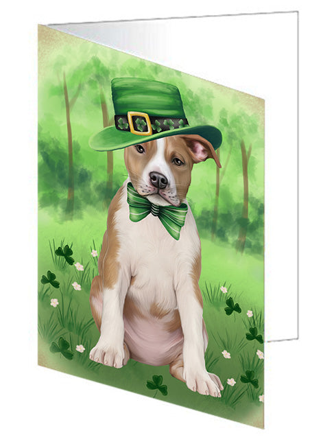 St. Patricks Day Irish Portrait American Staffordshire Terrier Dog Handmade Artwork Assorted Pets Greeting Cards and Note Cards with Envelopes for All Occasions and Holiday Seasons GCD76418