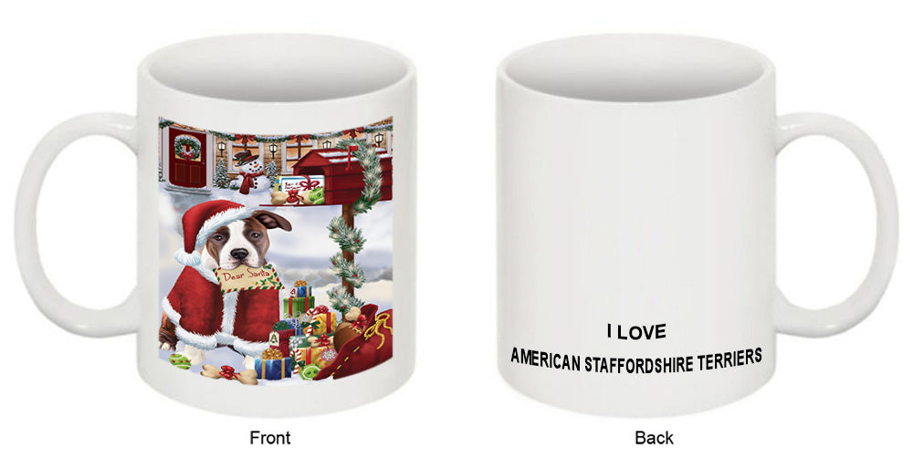 American Staffordshire Terrier Dog Dear Santa Letter Christmas Holiday Mailbox Coffee Mug MUG48914