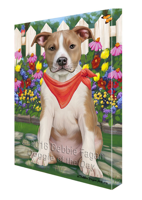 Spring Floral American Staffordshire Terrier Dog Canvas Print Wall Art Décor CVS86831