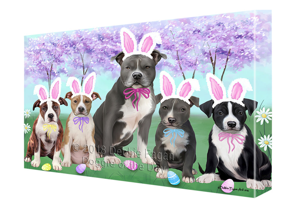 Easter Holiday American Staffordshire Terriers Dog Canvas Print Wall Art Décor CVS134261