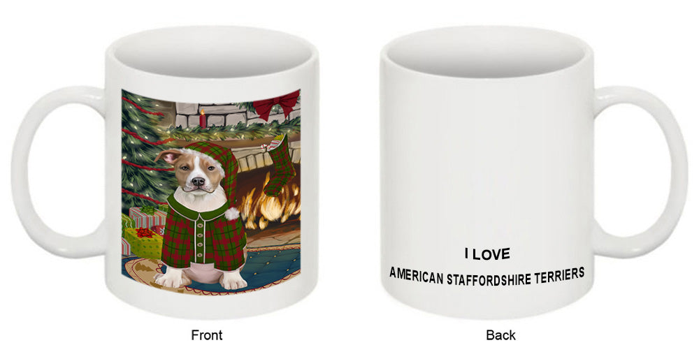 The Stocking was Hung American Staffordshire Terrier Dog Coffee Mug MUG50563