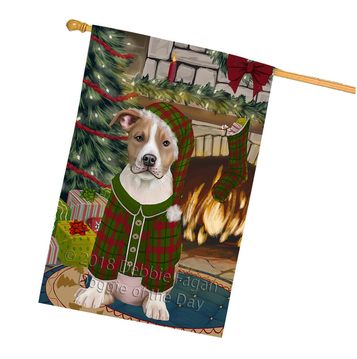 The Stocking was Hung American Staffordshire Terrier Dog House Flag FLG55594
