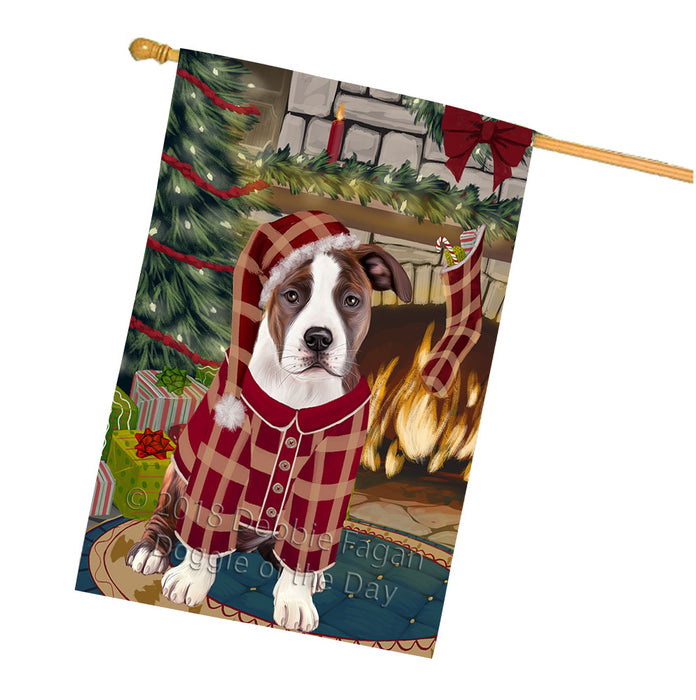 The Stocking was Hung American Staffordshire Terrier Dog House Flag FLG55595