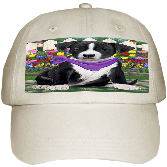 Spring Floral American Staffordshire Terrier Dog Ball Hat Cap HAT60414