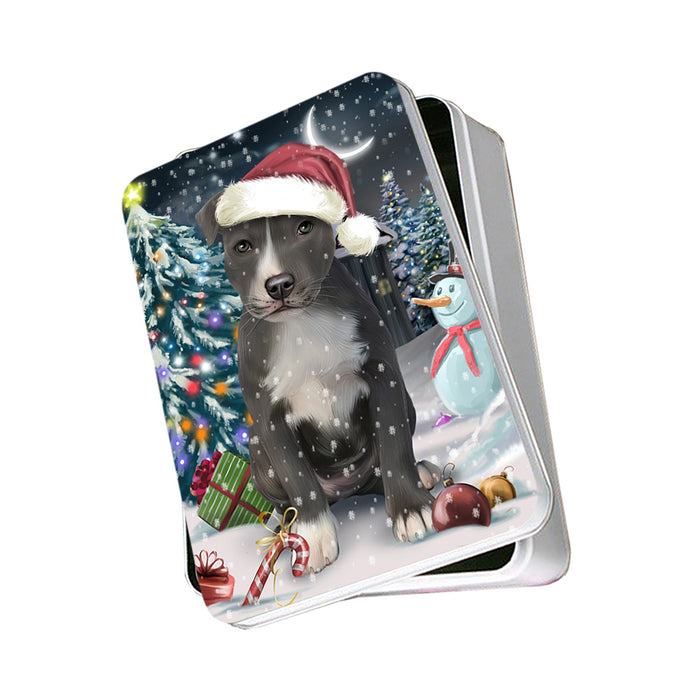 Have a Holly Jolly American Staffordshire Terrier Dog Christmas Photo Storage Tin PITN51622