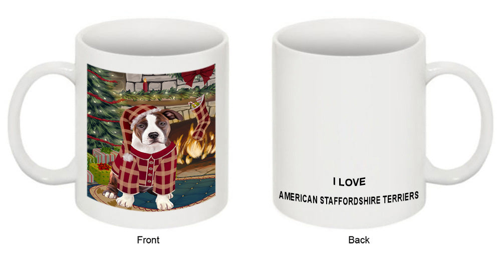 The Stocking was Hung American Staffordshire Terrier Dog Coffee Mug MUG50564