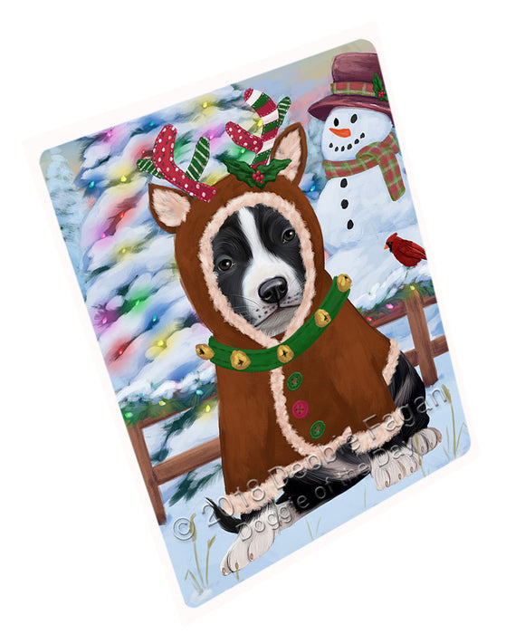 Christmas Gingerbread House Candyfest American Staffordshire Terrier Dog Large Refrigerator / Dishwasher Magnet RMAG99102