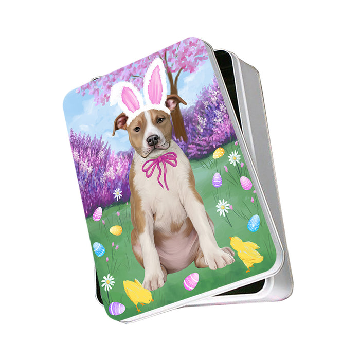 Easter Holiday American Staffordshire Terrier Dog Photo Storage Tin PITN56808