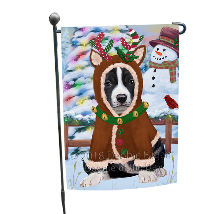 Christmas Gingerbread House Candyfest American Staffordshire Terrier Dog Garden Flag GFLG56687