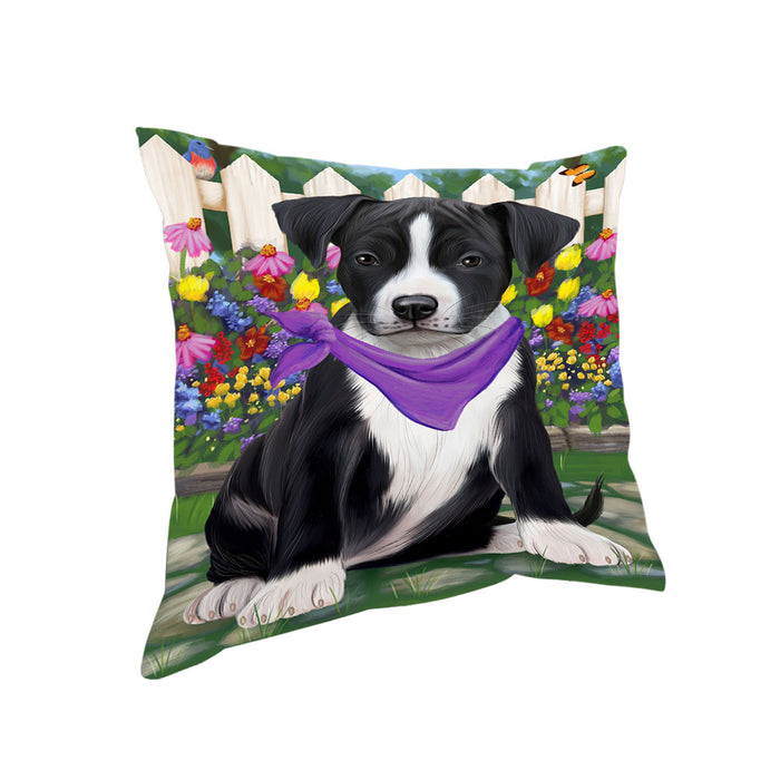 Spring Floral American Staffordshire Terrier Dog Pillow PIL65064