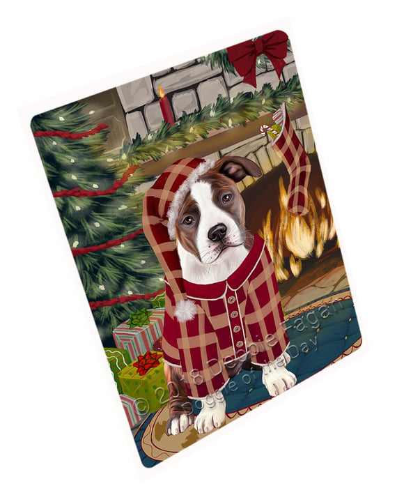 The Stocking was Hung American Staffordshire Terrier Dog Magnet MAG70635 (Small 5.5" x 4.25")