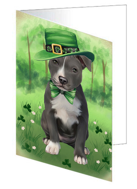 St. Patricks Day Irish Portrait American Staffordshire Terrier Dog Handmade Artwork Assorted Pets Greeting Cards and Note Cards with Envelopes for All Occasions and Holiday Seasons GCD76421