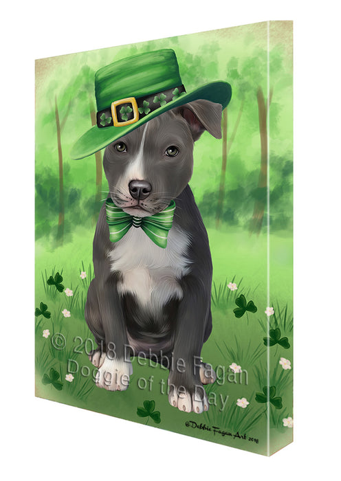 St. Patricks Day Irish Portrait American Staffordshire Terrier Dog Canvas Print Wall Art Décor CVS135161
