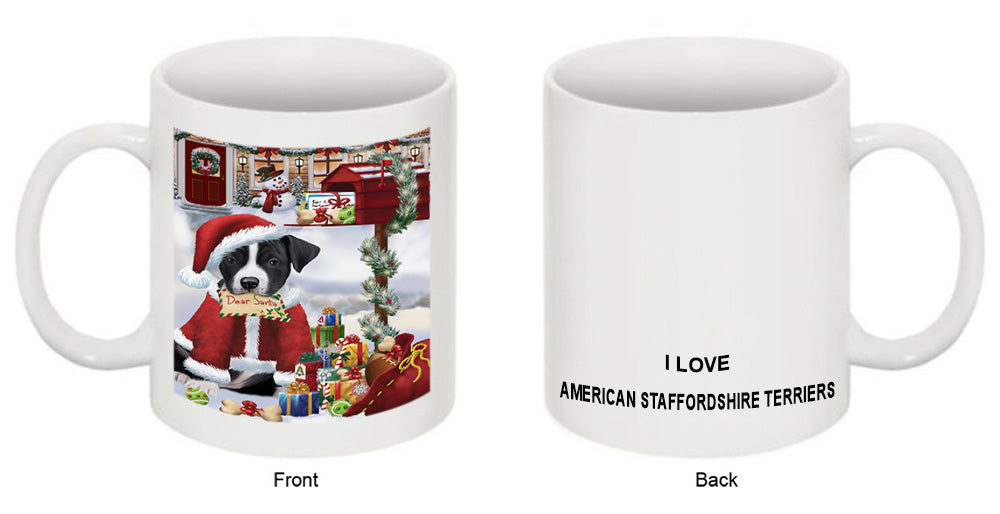 American Staffordshire Terrier Dog Dear Santa Letter Christmas Holiday Mailbox Coffee Mug MUG48915