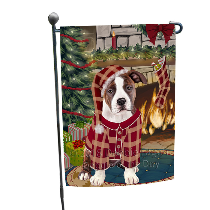 The Stocking was Hung American Staffordshire Terrier Dog Garden Flag GFLG55459