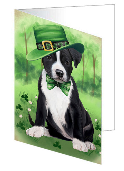 St. Patricks Day Irish Portrait American Staffordshire Terrier Dog Handmade Artwork Assorted Pets Greeting Cards and Note Cards with Envelopes for All Occasions and Holiday Seasons GCD76424