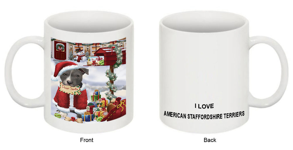 American Staffordshire Terrier Dog Dear Santa Letter Christmas Holiday Mailbox Coffee Mug MUG48916