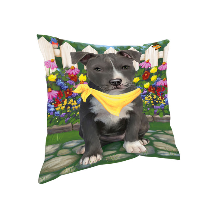 Spring Floral American Staffordshire Terrier Dog Pillow PIL65068
