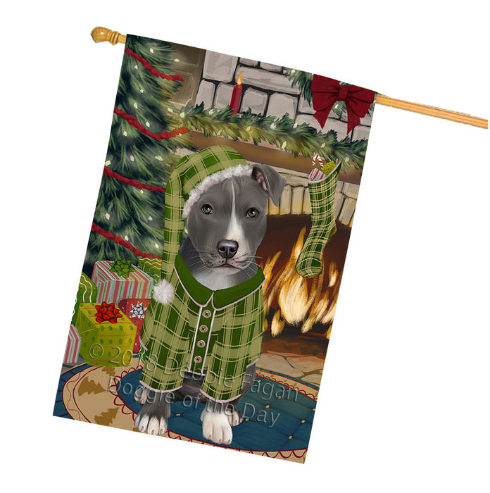 The Stocking was Hung American Staffordshire Terrier Dog House Flag FLG55596
