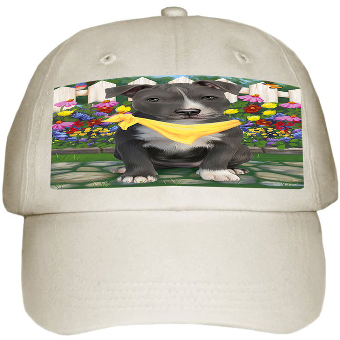Spring Floral American Staffordshire Terrier Dog Ball Hat Cap HAT60417