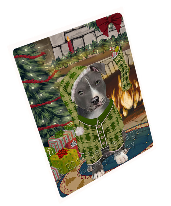 The Stocking was Hung American Staffordshire Terrier Dog Magnet MAG70638 (Small 5.5" x 4.25")