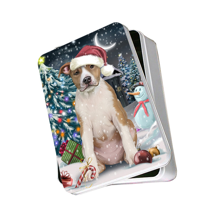 Have a Holly Jolly American Staffordshire Terrier Dog Christmas Photo Storage Tin PITN51623