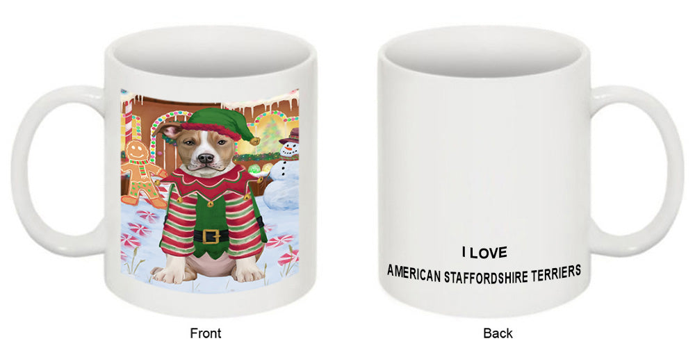 Christmas Gingerbread House Candyfest American Staffordshire Terrier Dog Coffee Mug MUG51538