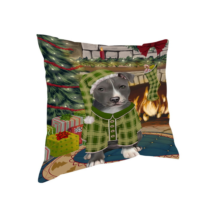 The Stocking was Hung American Staffordshire Terrier Dog Pillow PIL69596