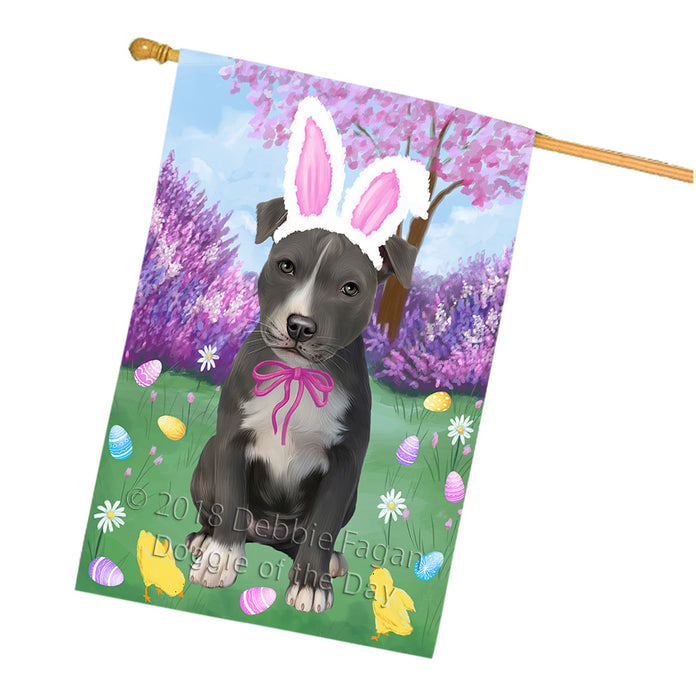 Easter Holiday American Staffordshire Terrier Dog House Flag FLG57572