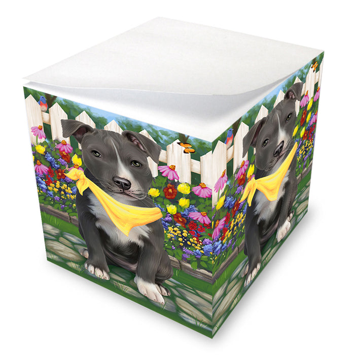 Spring Floral American Staffordshire Terrier Dog Note Cube NOC52176