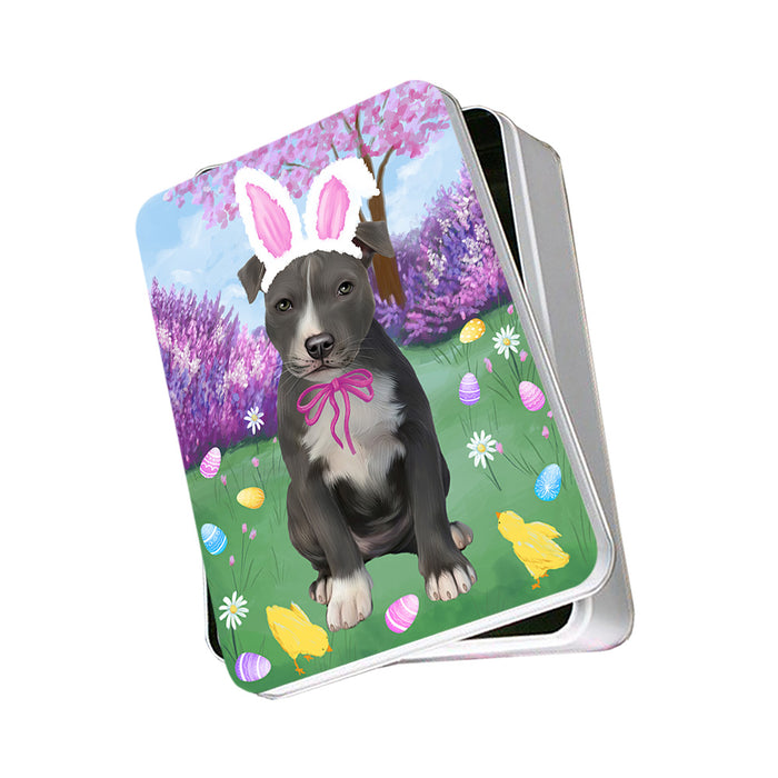 Easter Holiday American Staffordshire Terrier Dog Photo Storage Tin PITN56809
