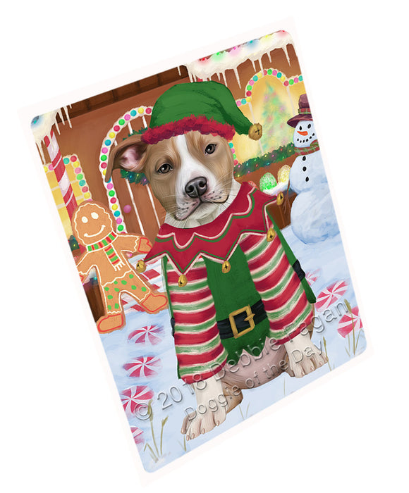 Christmas Gingerbread House Candyfest American Staffordshire Terrier Dog Magnet MAG73559 (Small 5.5" x 4.25")
