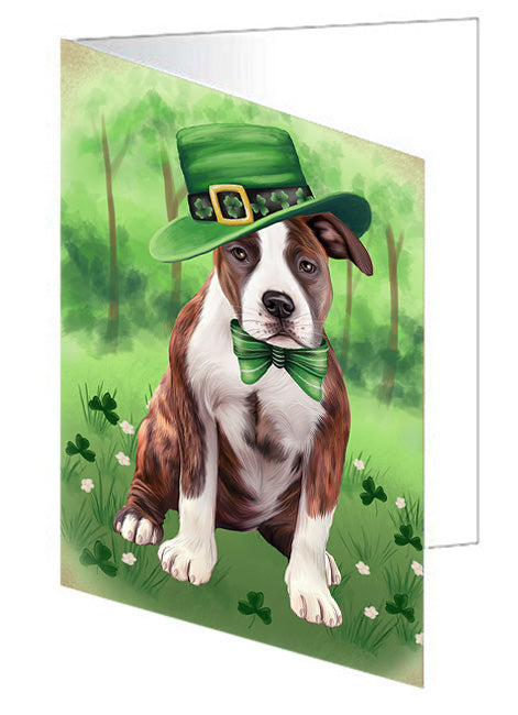 St. Patricks Day Irish Portrait American Staffordshire Terrier Dog Handmade Artwork Assorted Pets Greeting Cards and Note Cards with Envelopes for All Occasions and Holiday Seasons GCD76427