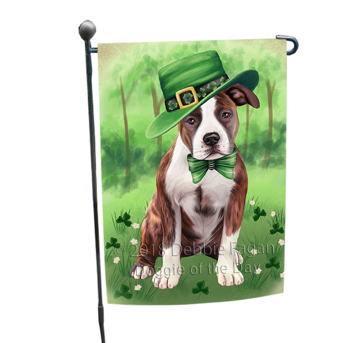 St. Patricks Day Irish Portrait American Staffordshire Terrier Dog Garden Flag GFLG64939