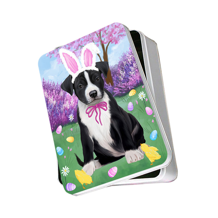 Easter Holiday American Staffordshire Terrier Dog Photo Storage Tin PITN56810