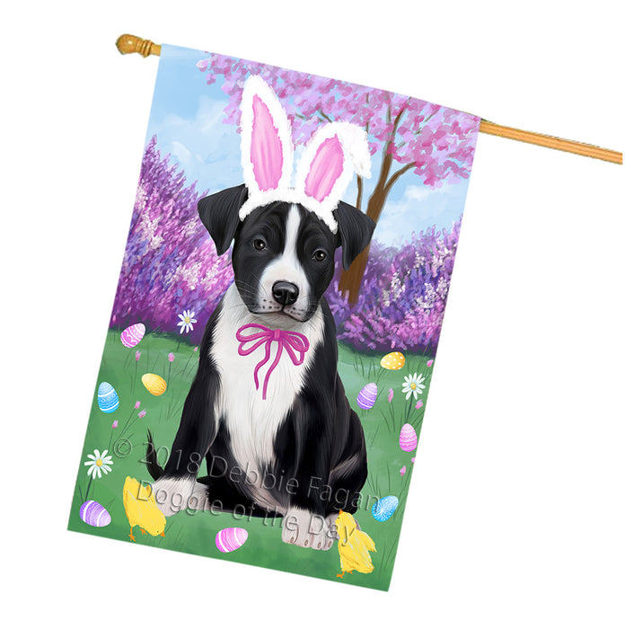 Easter Holiday American Staffordshire Terrier Dog House Flag FLG57573
