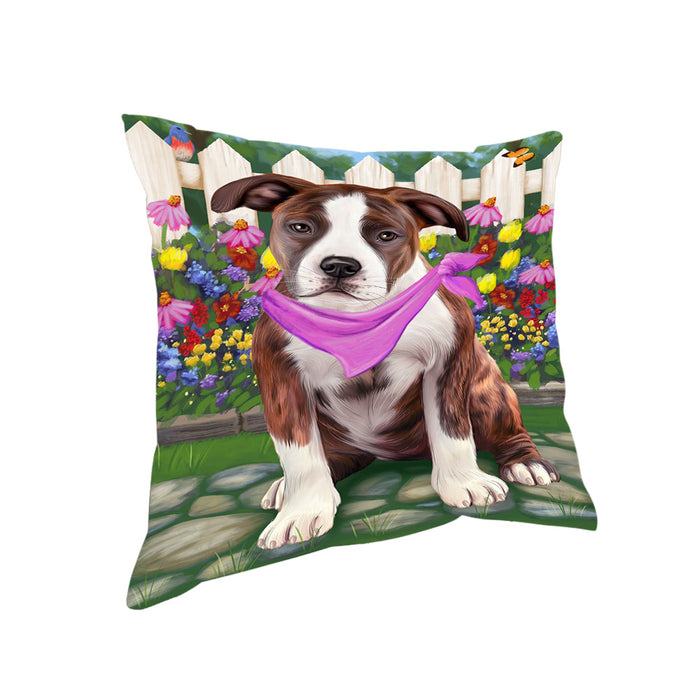 Spring Floral American Staffordshire Terrier Dog Pillow PIL65072