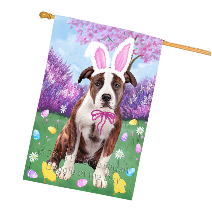 Easter Holiday American Staffordshire Terrier Dog House Flag FLG57574