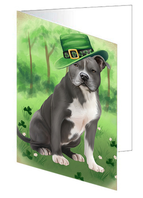 St. Patricks Day Irish Portrait American Staffordshire Terrier Dog Handmade Artwork Assorted Pets Greeting Cards and Note Cards with Envelopes for All Occasions and Holiday Seasons GCD76430