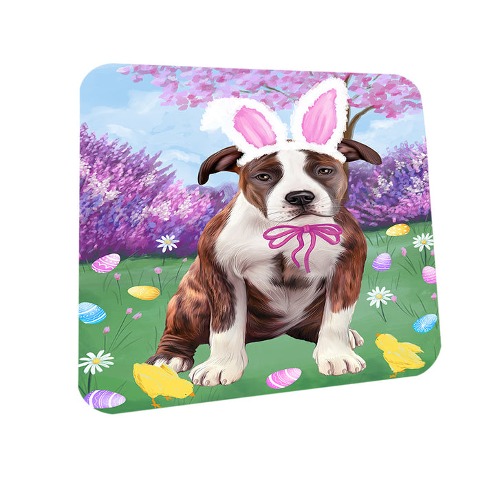 Easter Holiday American Staffordshire Terrier Dog Coasters Set of 4 CST56826