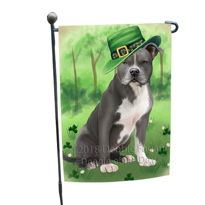 St. Patricks Day Irish Portrait American Staffordshire Terrier Dog Garden Flag GFLG64940