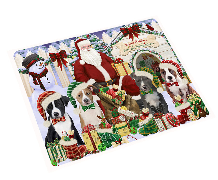 Christmas Dog House American Staffordshire Terriers Dog Cutting Board C61875