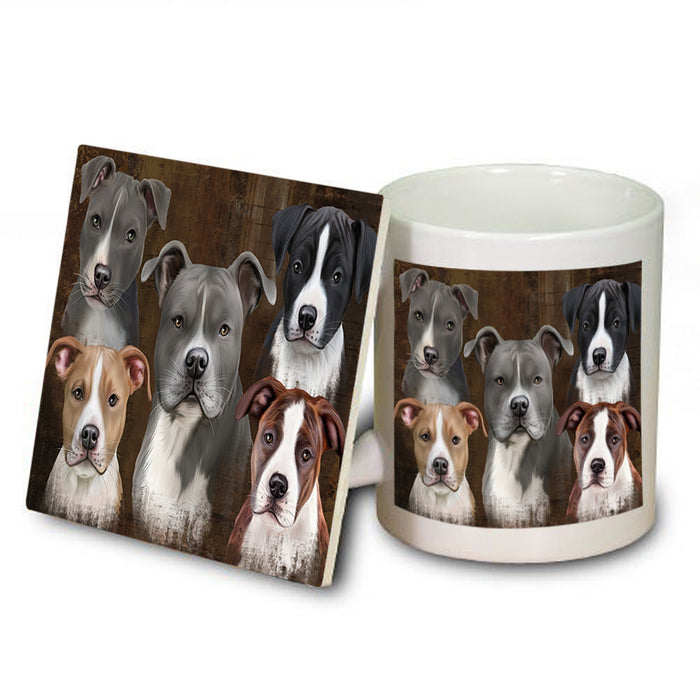 Rustic 5 American Staffordshire Terrier Dog Mug and Coaster Set MUC54116