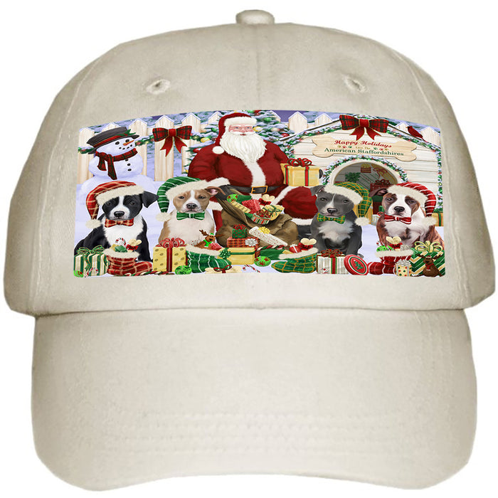 Christmas Dog House American Staffordshire Terriers Dog Ball Hat Cap HAT61515